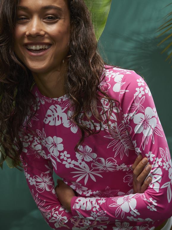 Roxy mujer lycra de manga larga upf 50 skippin de mar 68XP0648