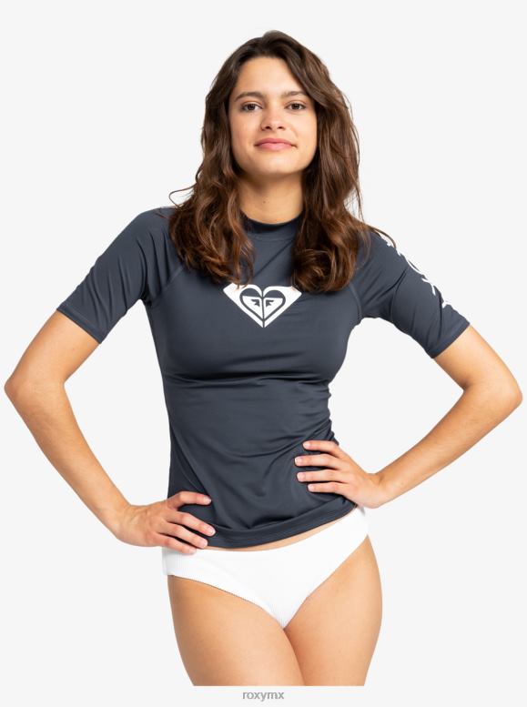 Roxy mujer rashguard de manga corta upf 50 de todo corazón 68XP0747