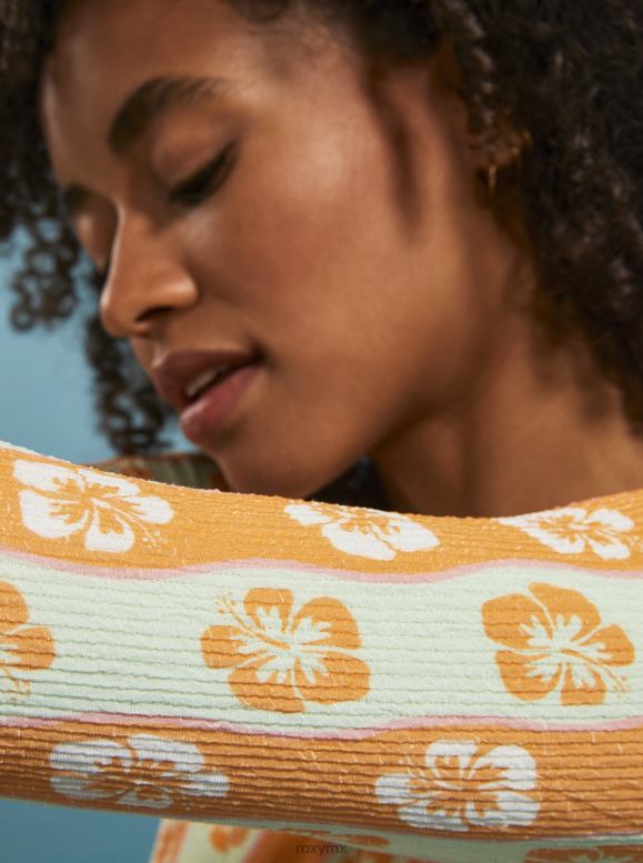 Roxy mujer rashguard recortado ondulado de manga larga 68XP0598