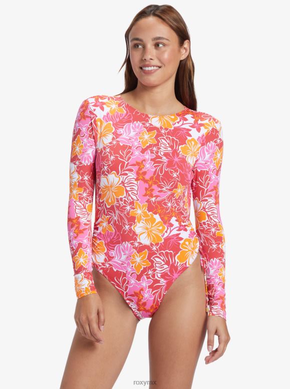Roxy mujer traje de baño de manga larga con protección contra sarpullido upf 50 de sunrise tides 68XP0688