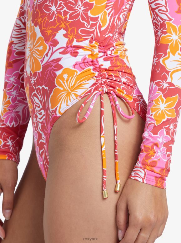 Roxy mujer traje de baño de manga larga con protección contra sarpullido upf 50 de sunrise tides 68XP0688
