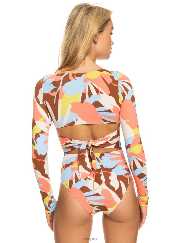 Roxy mujer traje de baño upf 50 de manga larga con estampado floraldelic 68XP0967