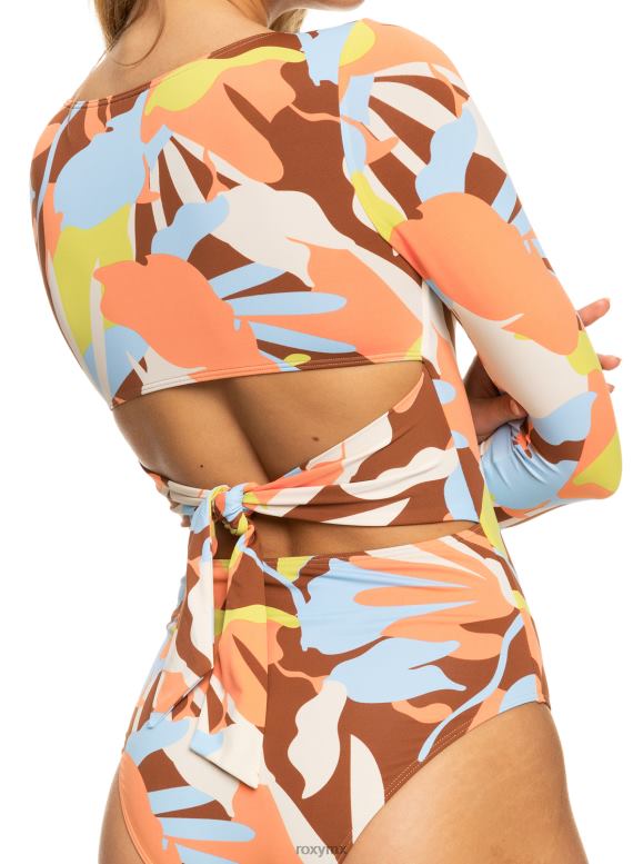 Roxy mujer traje de baño upf 50 de manga larga con estampado floraldelic 68XP0967