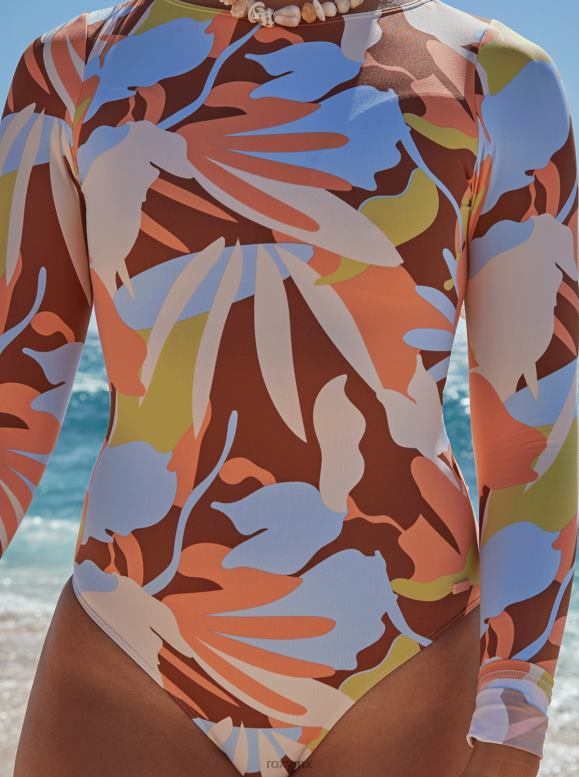 Roxy mujer traje de baño upf 50 de manga larga con estampado floraldelic 68XP0967