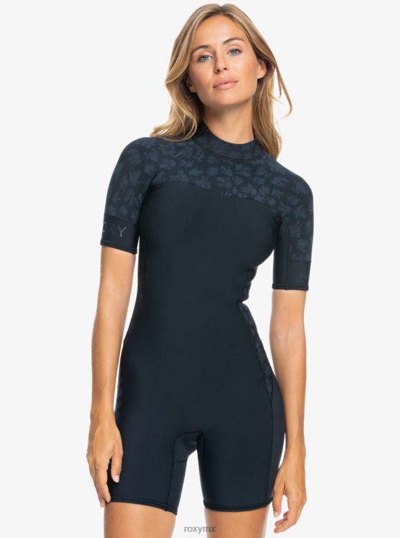 Roxy mujer Traje de primavera de manga corta con cremallera en la espalda de la serie Swell de 2 mm 68XP0757