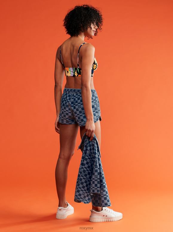 Roxy mujer nuevos pantalones cortos de mezclilla estampados imposibles 68XP0155