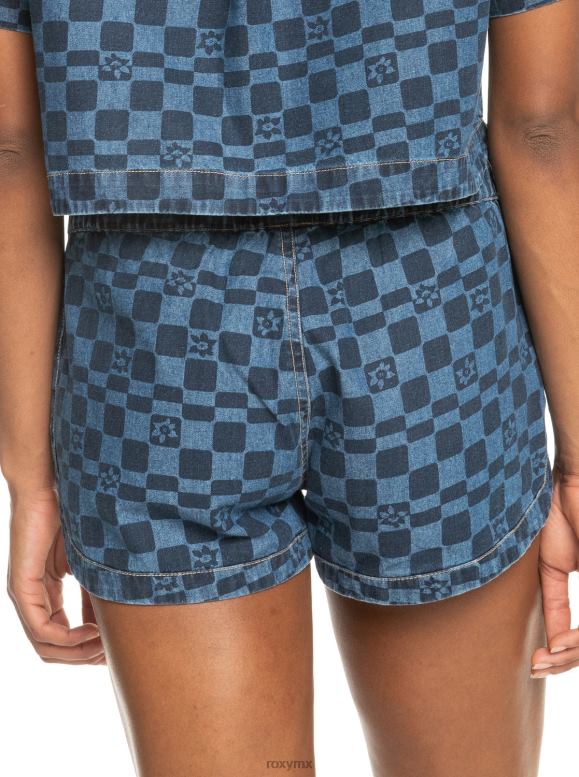 Roxy mujer nuevos pantalones cortos de mezclilla estampados imposibles 68XP0155