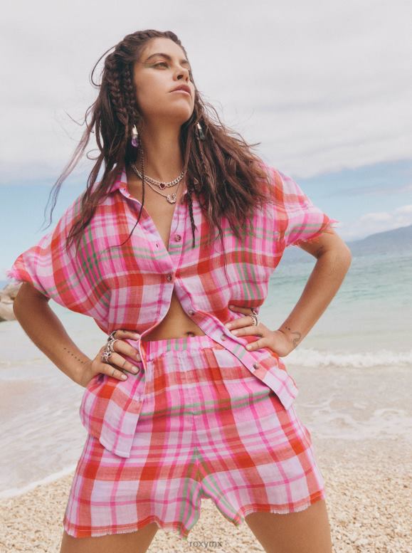 Roxy mujer pantalones cortos de tartán 68XP0414