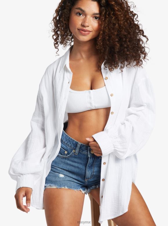 Roxy mujer camisa de manga larga suave mañana 68XP0131