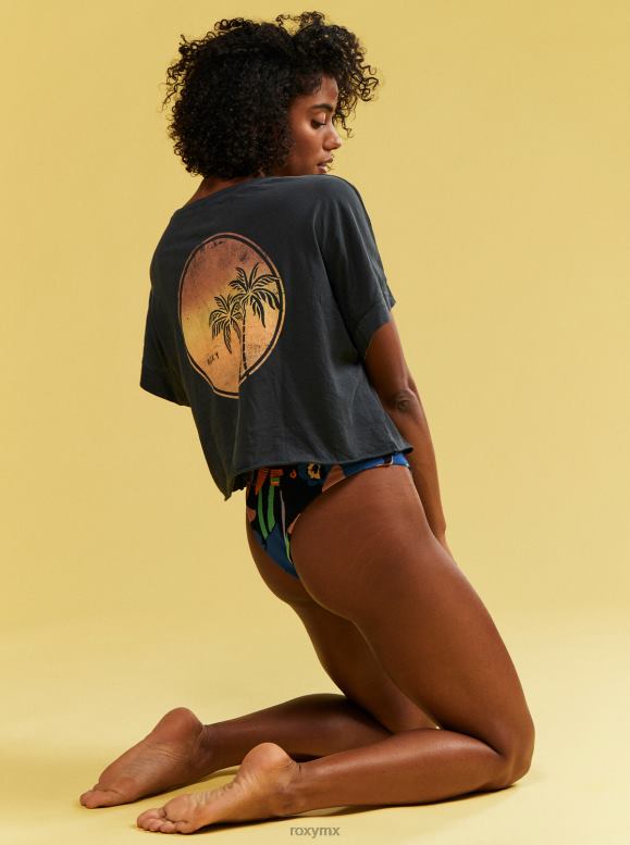 Roxy mujer camiseta con hombros caídos y palmas gemelas 68XP0151