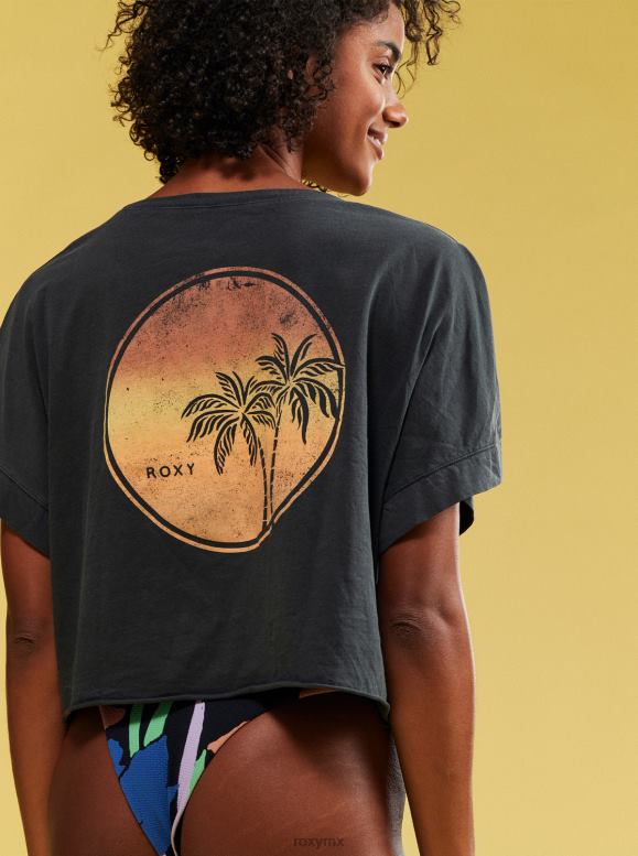 Roxy mujer camiseta con hombros caídos y palmas gemelas 68XP0151