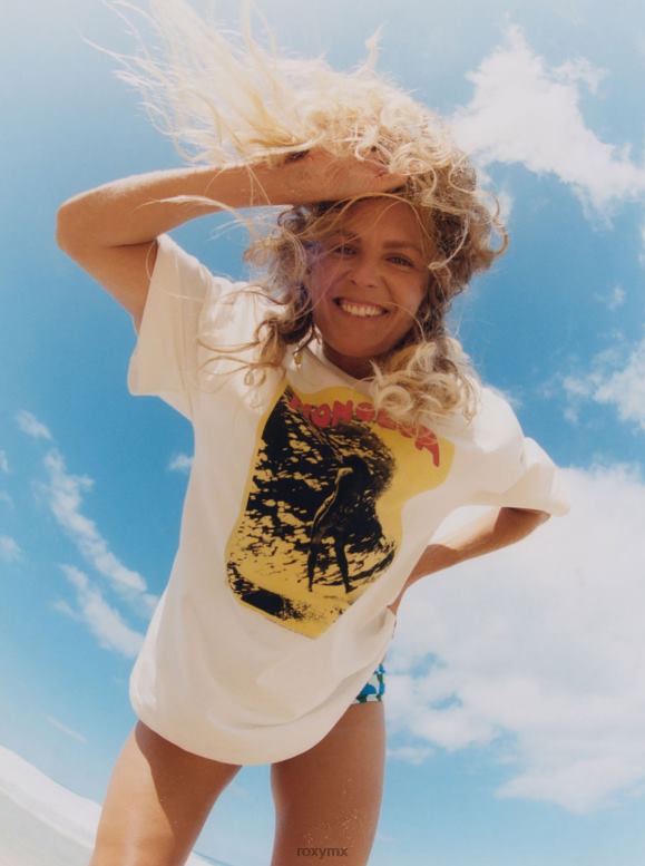 Roxy mujer camiseta oversize con motivo de póster 68XP05