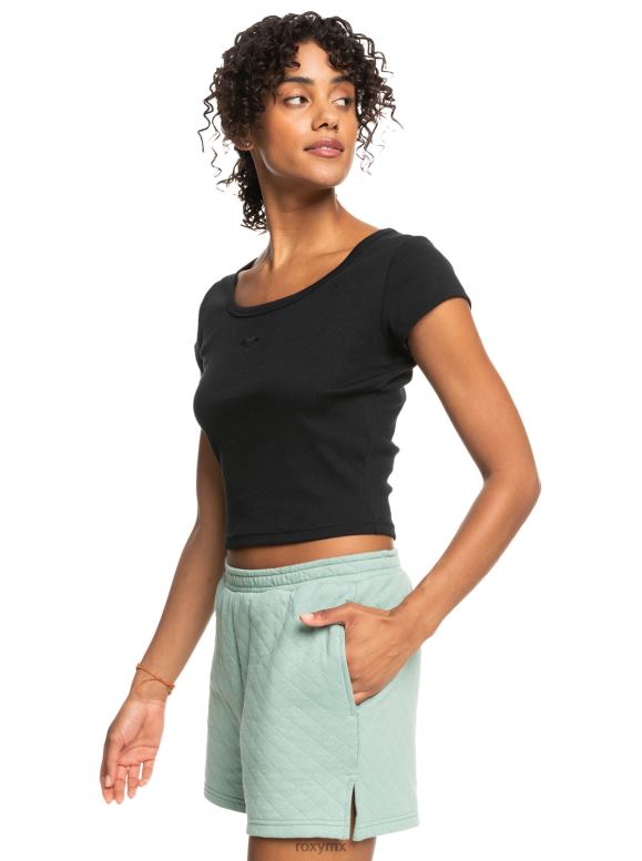 Roxy mujer hora de la camiseta de punto de canalé 68XP0537