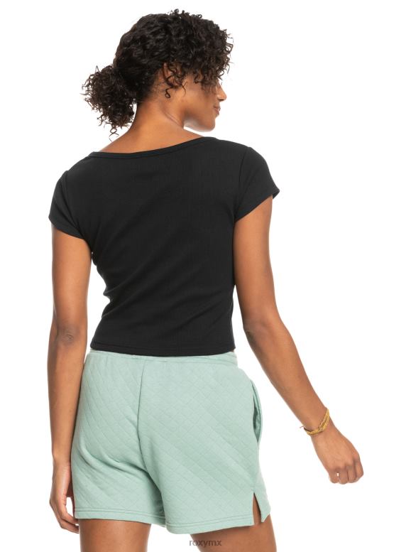 Roxy mujer hora de la camiseta de punto de canalé 68XP0537