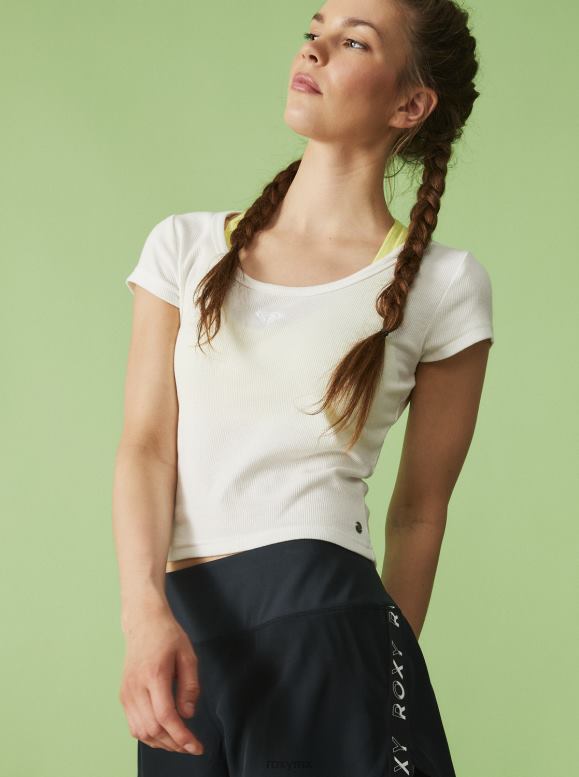 Roxy mujer hora de la camiseta de punto de canalé 68XP092