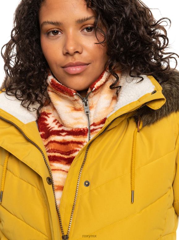Roxy mujer chaqueta larga con capucha y aislamiento ellie 68XP0471
