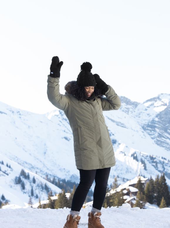 Roxy mujer chaqueta larga con capucha y aislamiento ellie 68XP0517