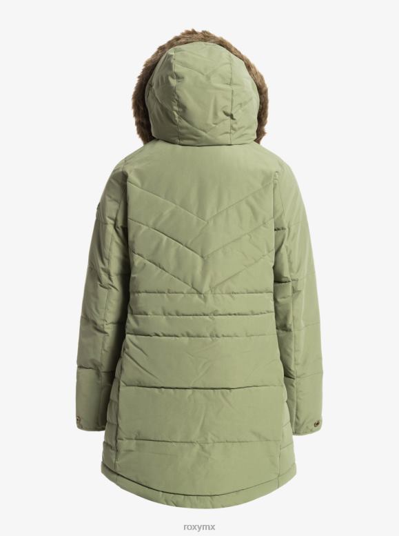 Roxy mujer chaqueta larga con capucha y aislamiento ellie 68XP0517