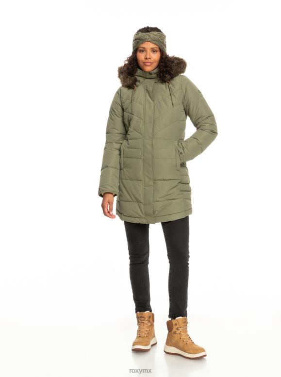 Roxy mujer chaqueta larga con capucha y aislamiento ellie 68XP0517