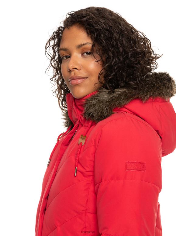 Roxy mujer chaqueta larga con capucha y aislamiento ellie 68XP0530