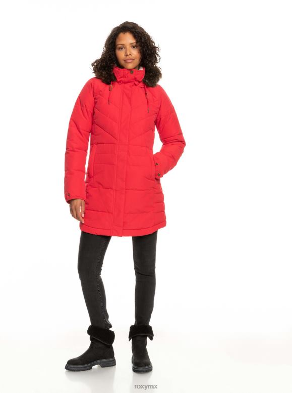 Roxy mujer chaqueta larga con capucha y aislamiento ellie 68XP0530