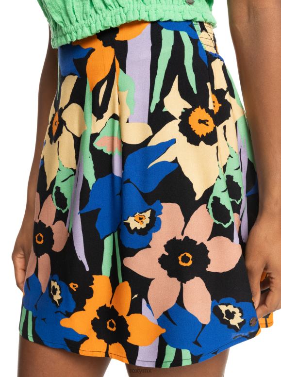 Roxy mujer minifalda vaporosa amapola dorada 68XP0153