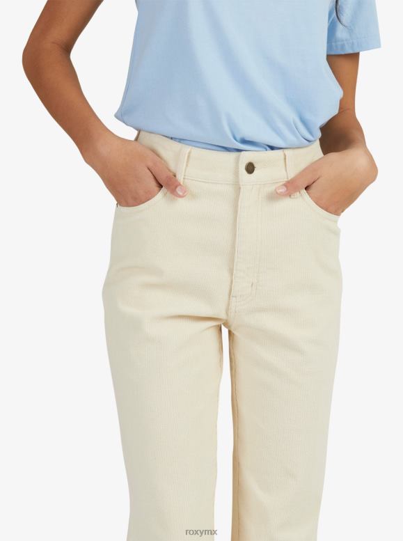 Roxy mujer pantalones jana de pana con cintura alta 68XP0508