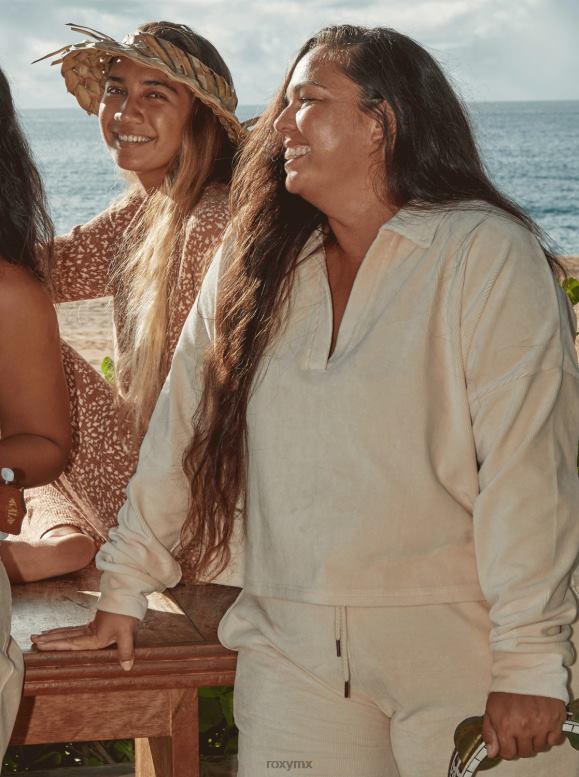 Roxy mujer on the road otra vez top de manga larga con cuello en v 68XP0531