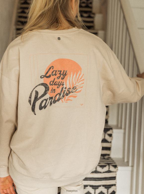 Roxy mujer sudadera boyfriend con cuello redondo de caminata por la mañana 68XP0554