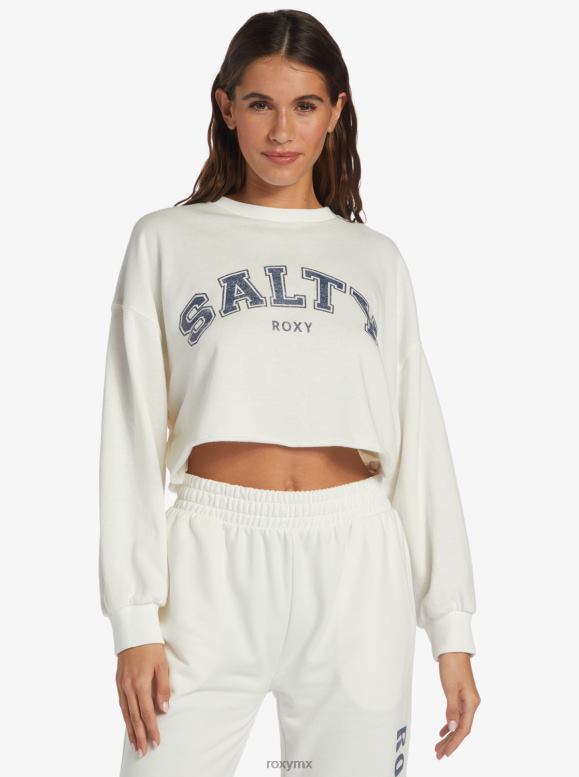 Roxy mujer sudadera con cuello redondo crop d de caminata por la mañana 68XP0450
