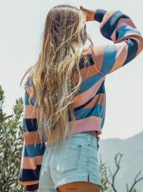 Roxy mujer sudadera estilo loft con rayas musicales 68XP0503