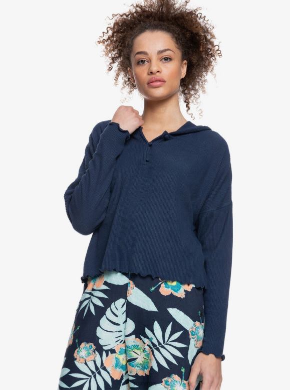 Roxy mujer Cosy Day top tejido de canalé de manga larga 68XP0412
