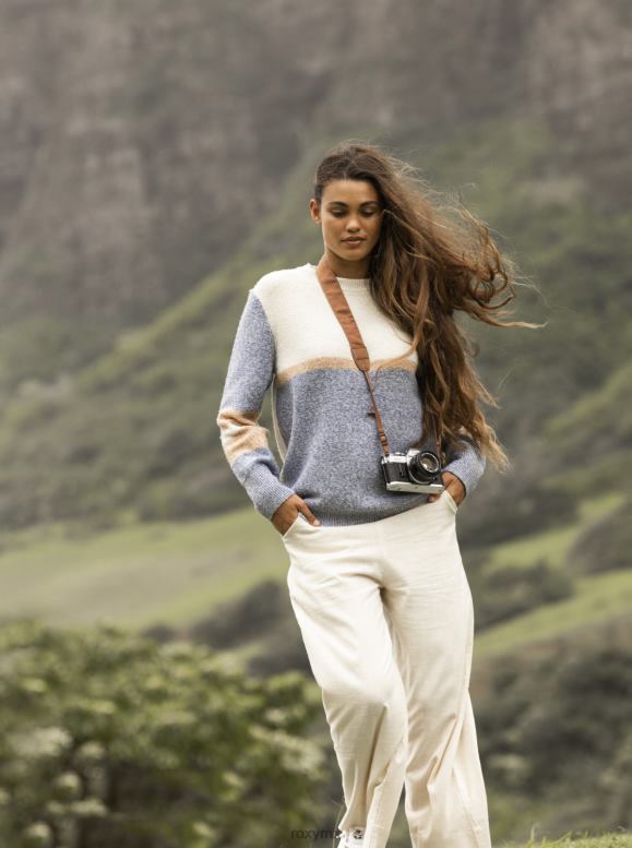 Roxy mujer suéter a rayas con surcos reales 68XP0491