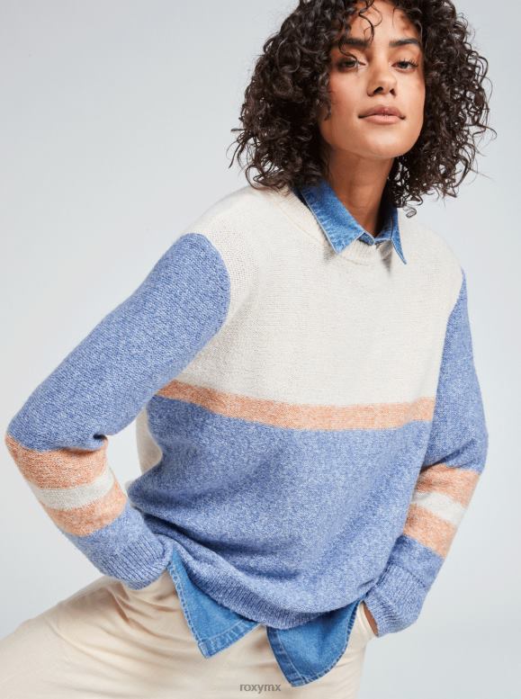 Roxy mujer suéter a rayas con surcos reales 68XP0491