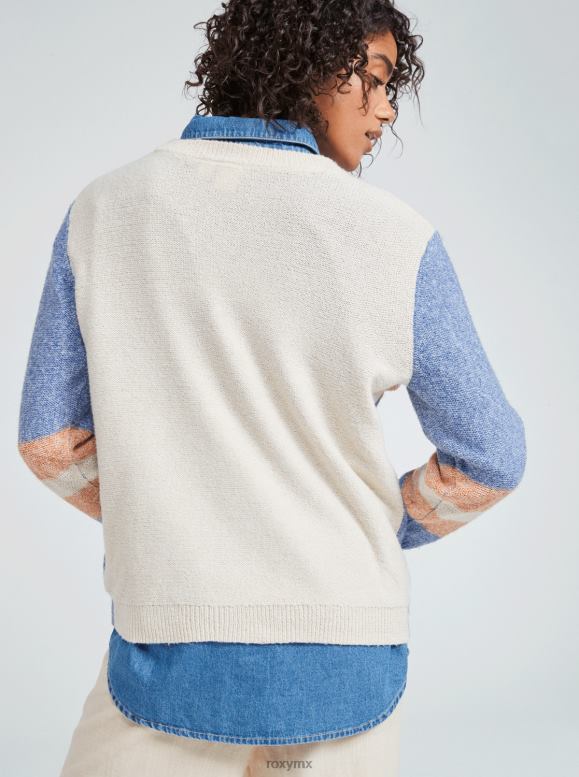 Roxy mujer suéter a rayas con surcos reales 68XP0491