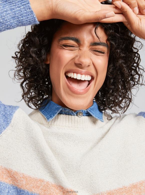 Roxy mujer suéter a rayas con surcos reales 68XP0491