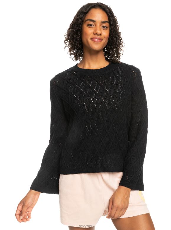 Roxy mujer suéter con cuello redondo y corazones de papel 68XP0275