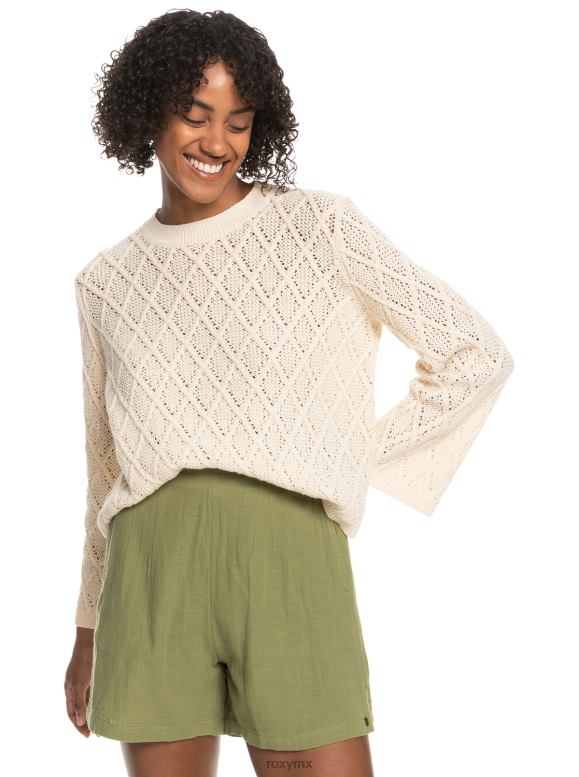 Roxy mujer suéter con cuello redondo y corazones de papel 68XP0294