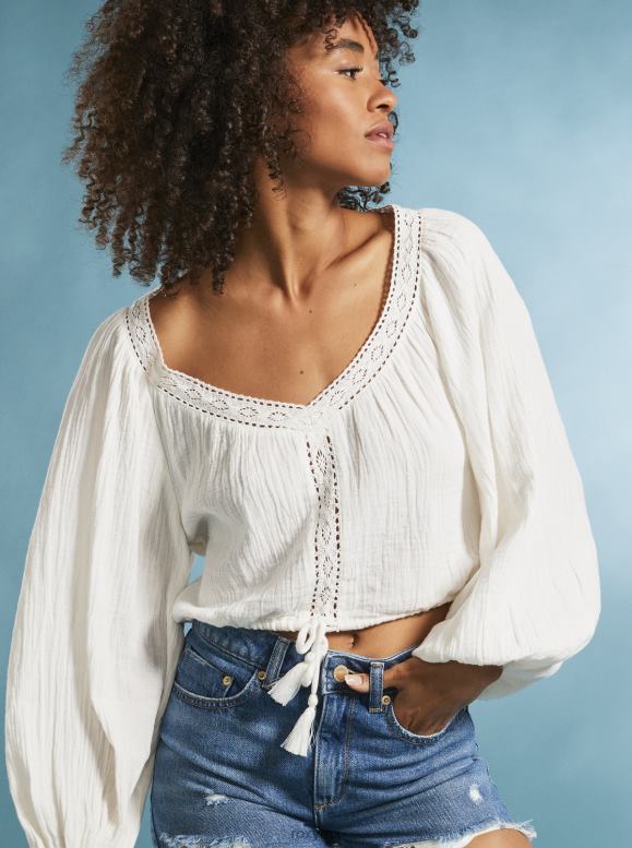 Roxy mujer Qué vibra top corto de manga larga 68XP042