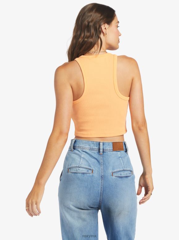 Roxy mujer camiseta sin mangas de punto alto de paseo marítimo brillante 68XP0209