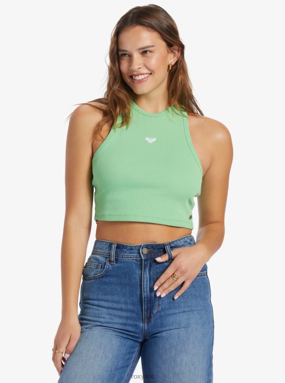 Roxy mujer camiseta sin mangas de punto alto de paseo marítimo brillante 68XP0225