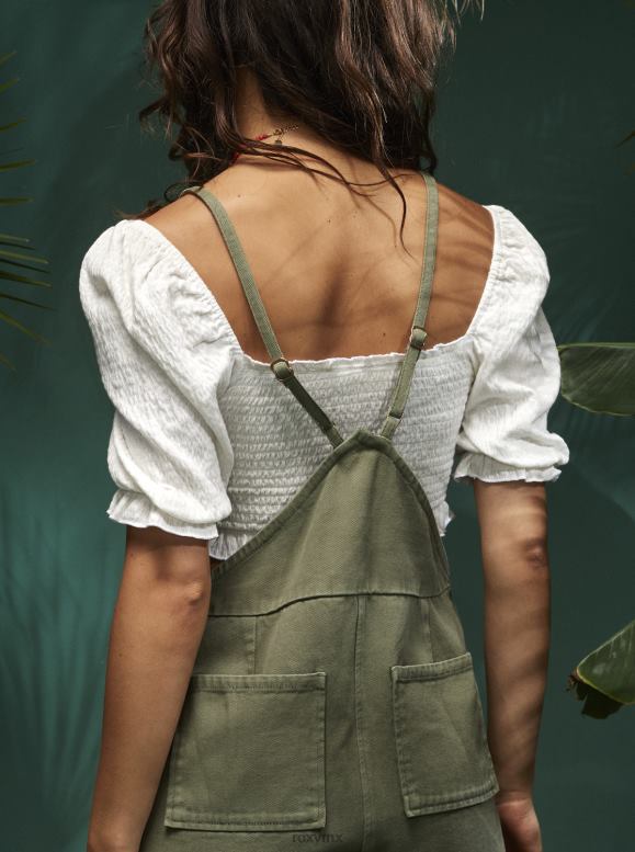 Roxy mujer top corto con mangas abullonadas de Sunset Walks 68XP097