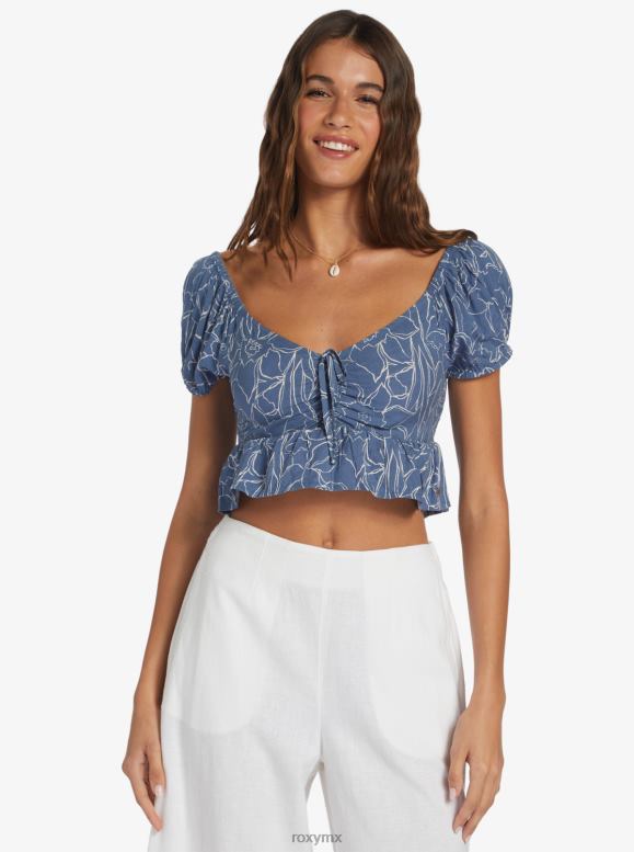 Roxy mujer top de manga corta de longitud corta clearwater cove 68XP0195
