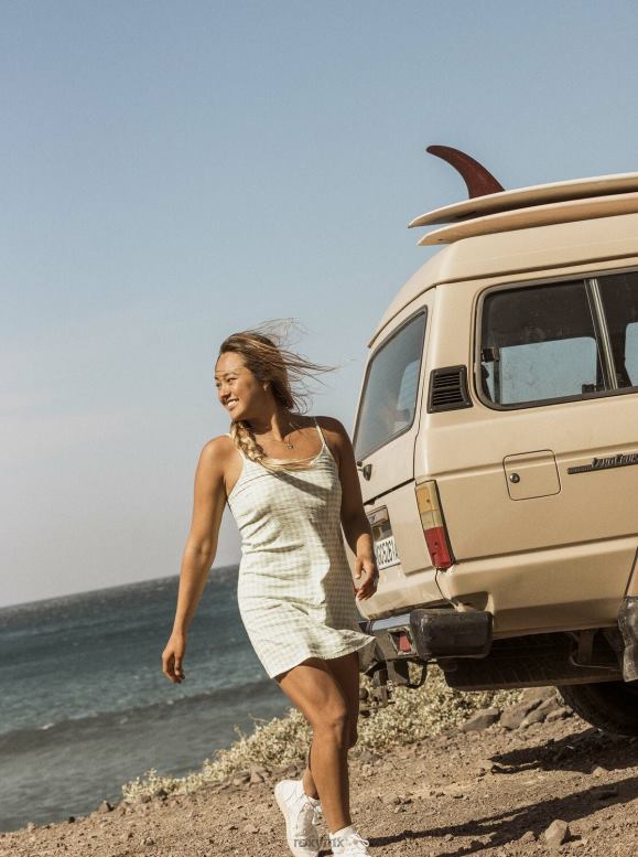 Roxy mujer brillar un vestido de tiras de tejido ligero 68XP0378