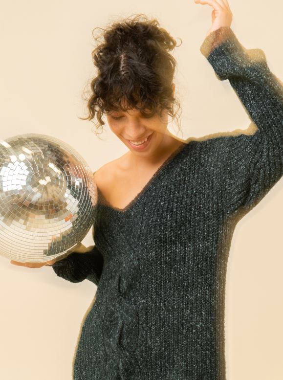 Roxy mujer doblar un vestido de punto de esquina 68XP0493