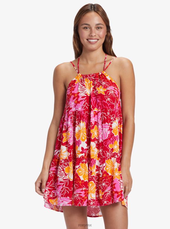 Roxy mujer vestido acampanado con estampado de brisa vespertina 68XP0390