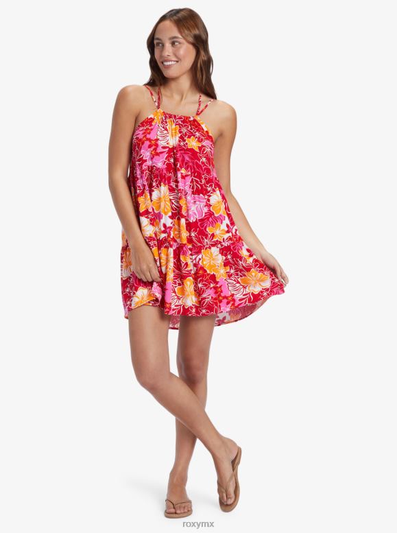 Roxy mujer vestido acampanado con estampado de brisa vespertina 68XP0390