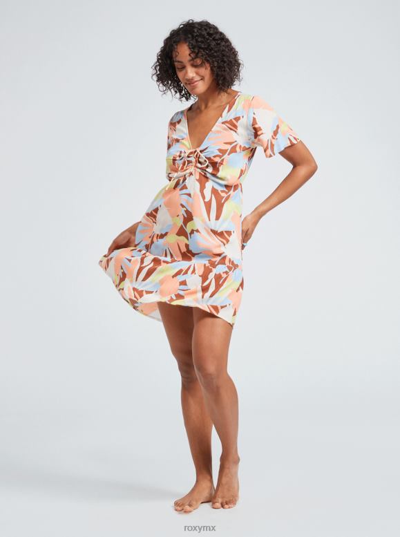Roxy mujer vestido corto con estampado de flujo de verano 68XP0550