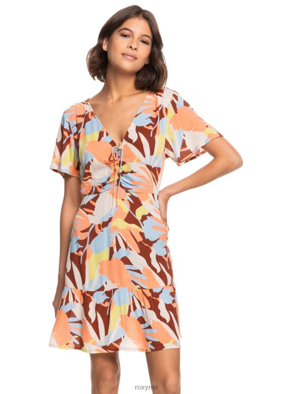 Roxy mujer vestido corto con estampado de flujo de verano 68XP0550