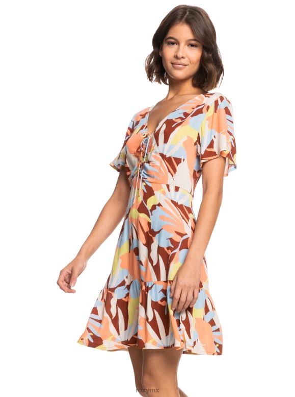 Roxy mujer vestido corto con estampado de flujo de verano 68XP0550